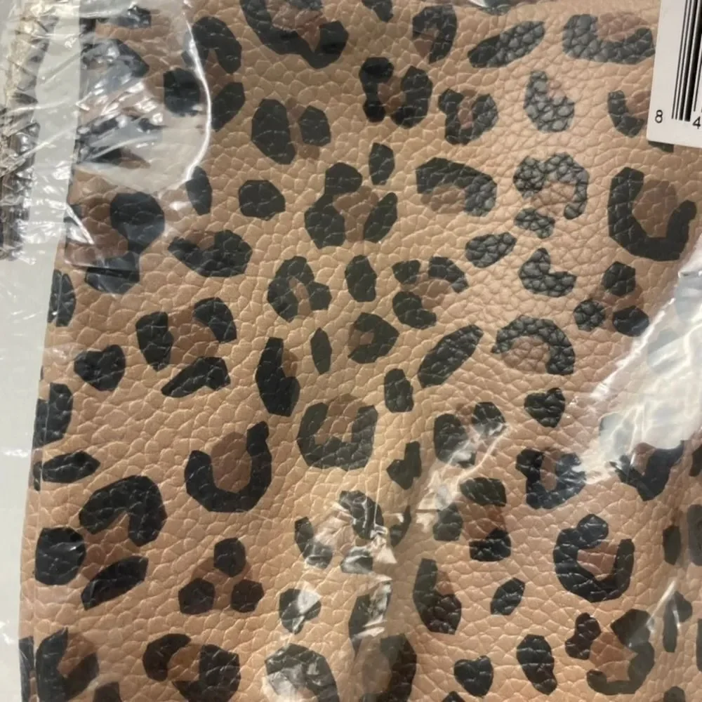 Freshly Picked Classic Zip Pouch Leopard Animal Print Vegan Leather Bag